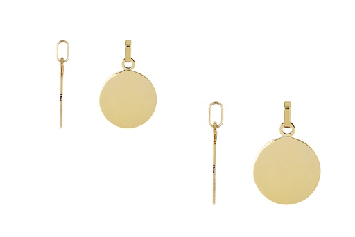 Colgante placa redonda plata 925 con anilla rectangular int. 3x6mm