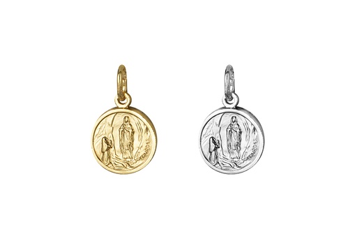 Sterling silver lourdes virgin medal pendant