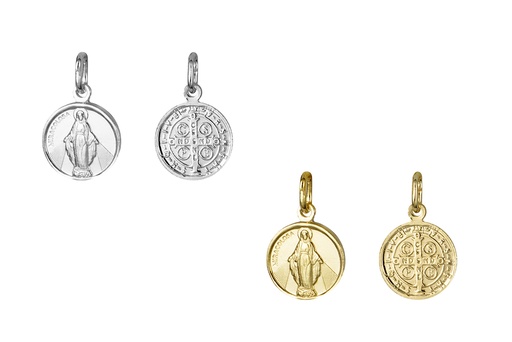 Colgante plata 925 medalla virgen milagrosa