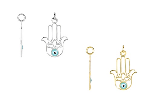 Colgante plata 925 mano de fatima ojo turco anilla 3mm int.