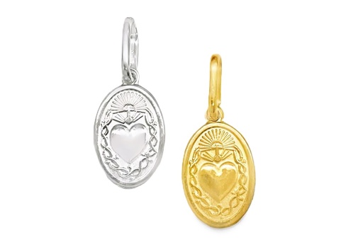 Sterling silver sacred heart pendant