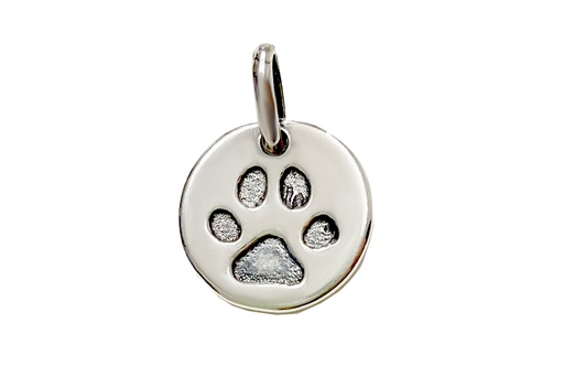 [16137POX] Colgante plata 925 huella canina