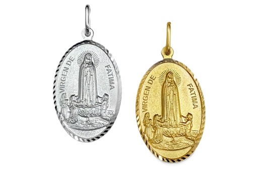 Sterling silver fatima virgin pendant