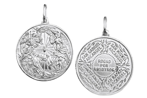 [16167PE260MAPL] Sterling silver archangel pendant