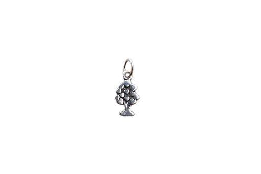 [16259POX] Sterling silver heart tree charm