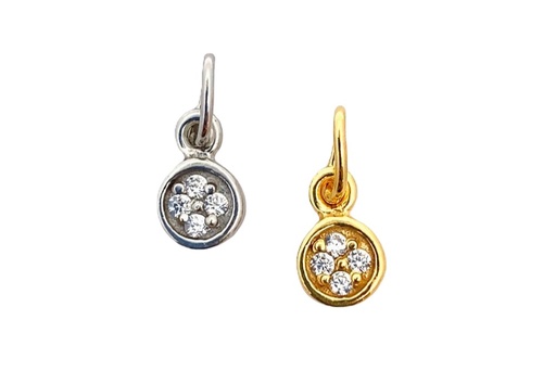 Sterling silver 5mm zirconia charm