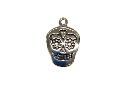 [16282POX] Colgante plata 925 charm calavera mexicana 12x10mm