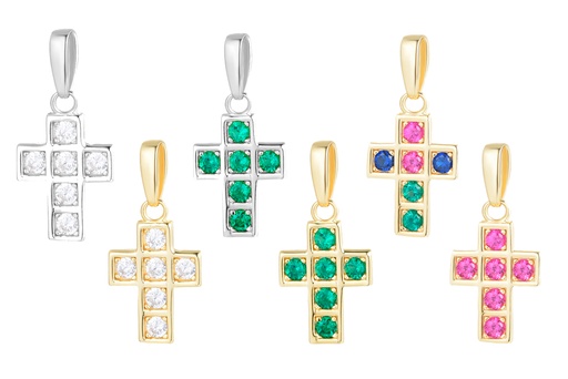 Sterling silver zirconia cross pendant