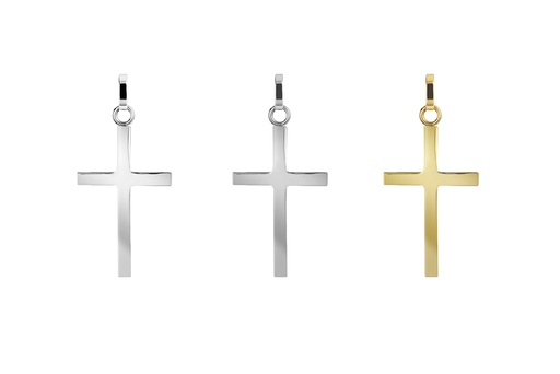 Sterling silver 31x19mm cross pendant