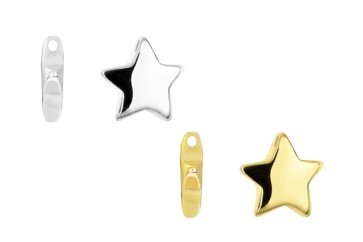 Entrepieza plata 925 estrella pasante para colgante