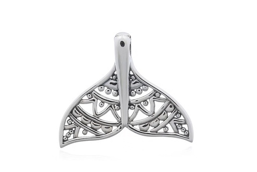 [17499POX] Sterling silver whale tail pendant
