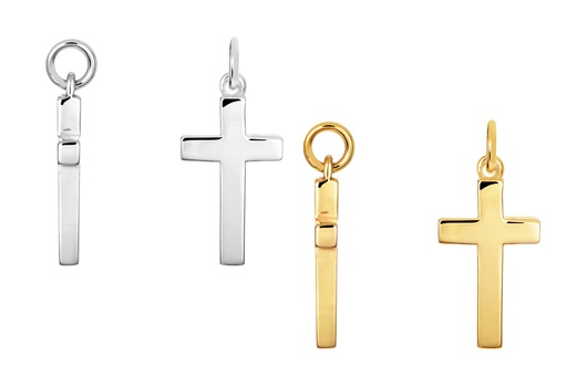 Sterling silver 38x20mm cross pendant