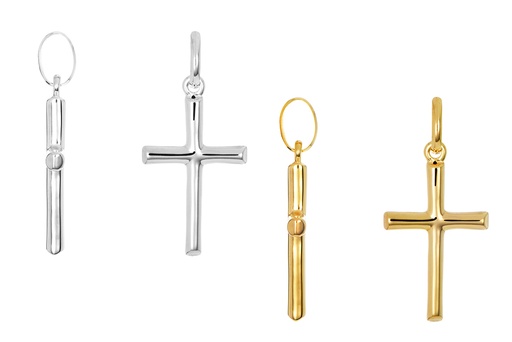 Sterling silver 54x31mm cross pendant