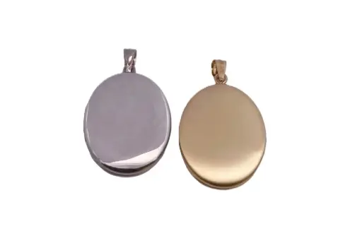 Sterling silver oval locket pendant