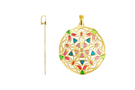 [17666PE300EMXDO] Colgante plata 925 mandala 33x30mm