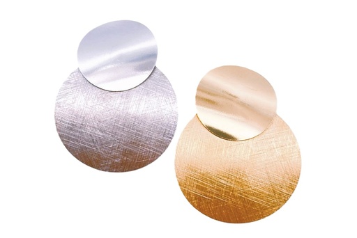 Colgante plata 925 dos circulos planos curvos