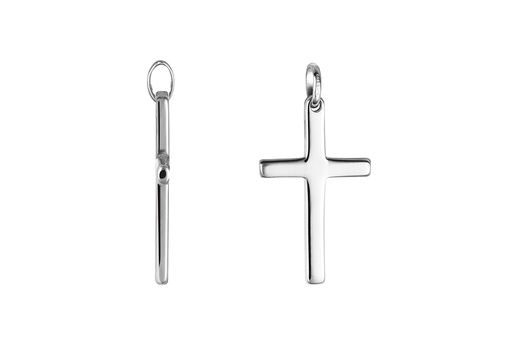 [17856PPL] Sterling silver 24x15mm cross pendant