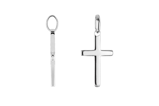 [17857PPL] Sterling silver 29x17mm cross pendant