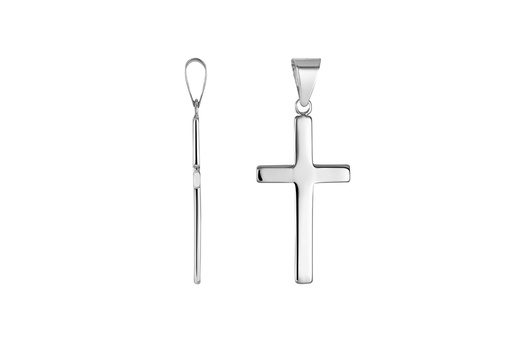 [17860PPL] Sterling silver 39x20mm cross pendant