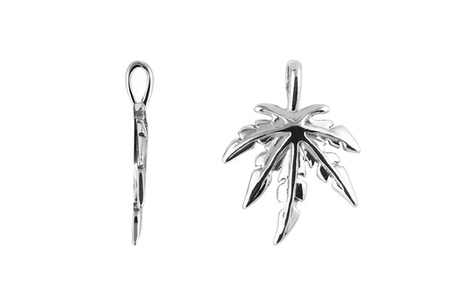[17971PRD] Sterling silver marijuana leaf pendant