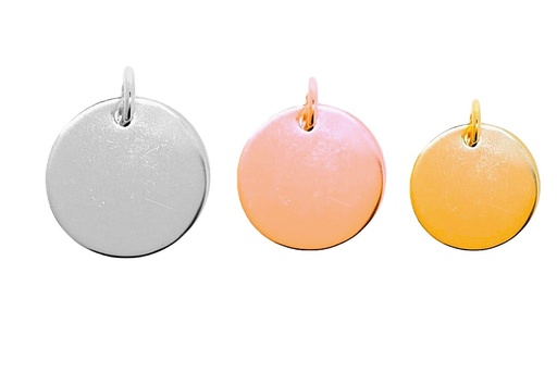 Sterling silver with round plaque and ring pendant