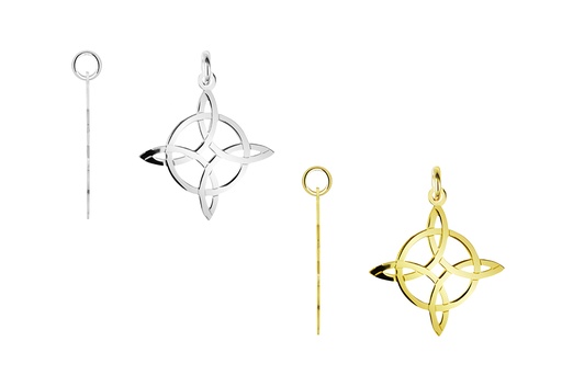 Sterling silver witch knot 20x18mm pendant