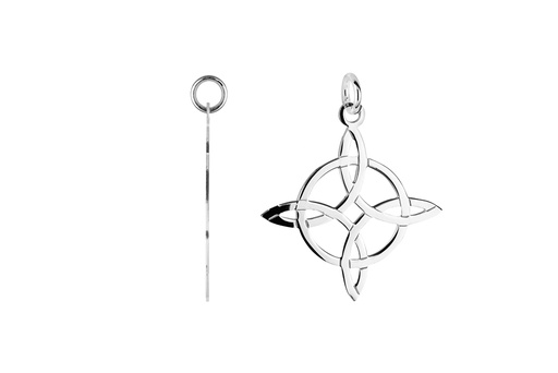 [18113PPL] Sterling silver witch knot 27x25mm pendant