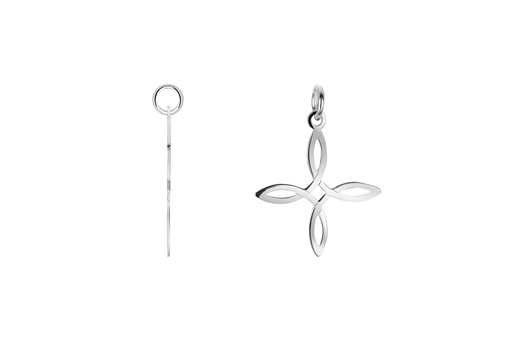 [18115PPL] Sterling silver witch knot 20x18mm pendant