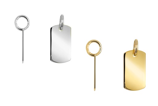 Colgante plata 925 placa militar 20x11mm