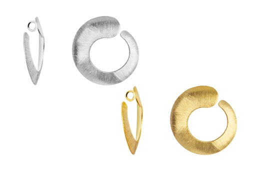 Sterling silver open irregular circle pendant