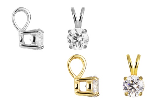 Sterling silver 4mm zirconia pendant