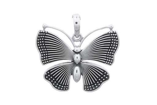 [18386POX] Sterling silver 21x25mm butterfly design necklace
