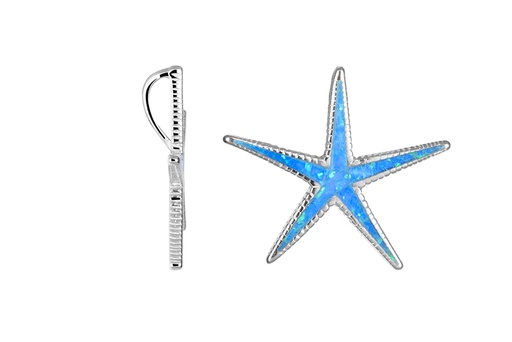[18404PGOPRD] Colgante plata 925 estrella de mar grande opalo azul