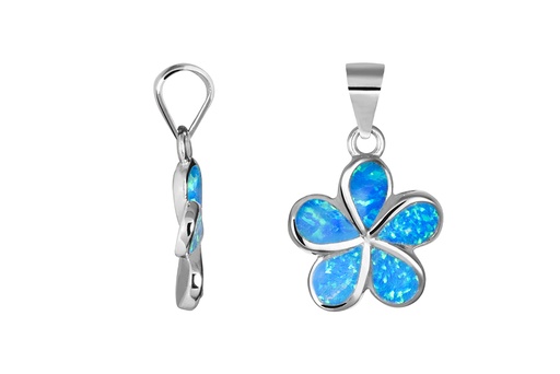 [18421PGOPRD] Colgante plata 925 flor 17x15mm opalo azul