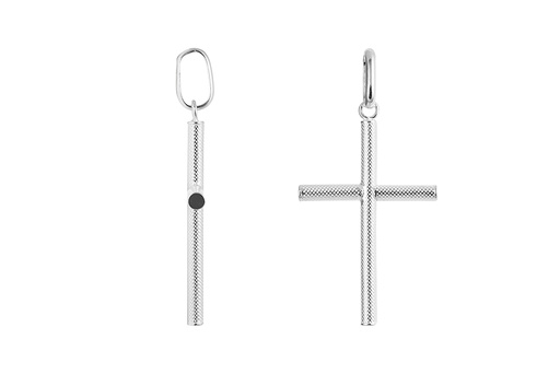[18450PPL] Sterling silver 43x27 cross pendant