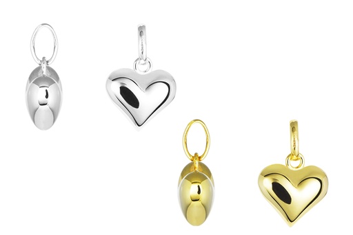 Sterling silver 12x11mm heart pendant