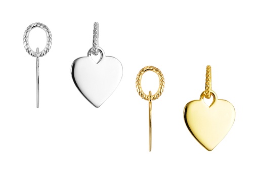 Sterling silver 16x13mm heart design pendant