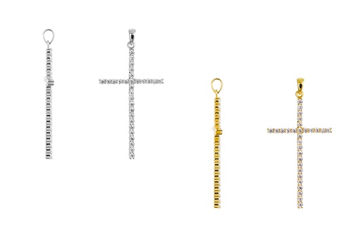 Sterling silver zirconia cross pendant