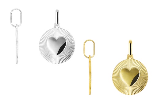 Sterling silver scalloped heart pendant