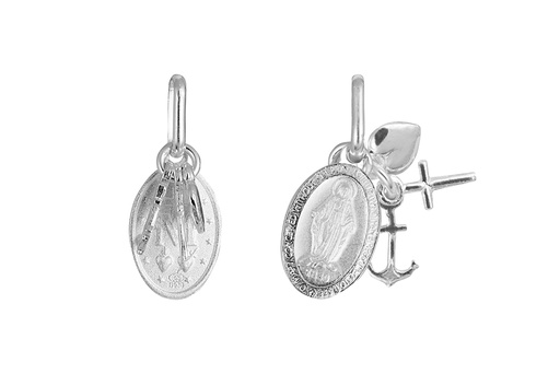 Colgante plata 925 fe, esperanza y caridad 16x9mm