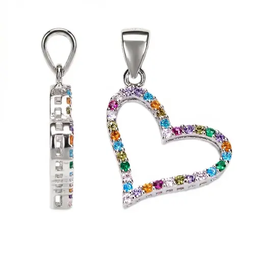 [18607PZMXRD] Colgante plata 925 silueta corazón 20x18mm